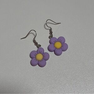 Purple Flower Earrings